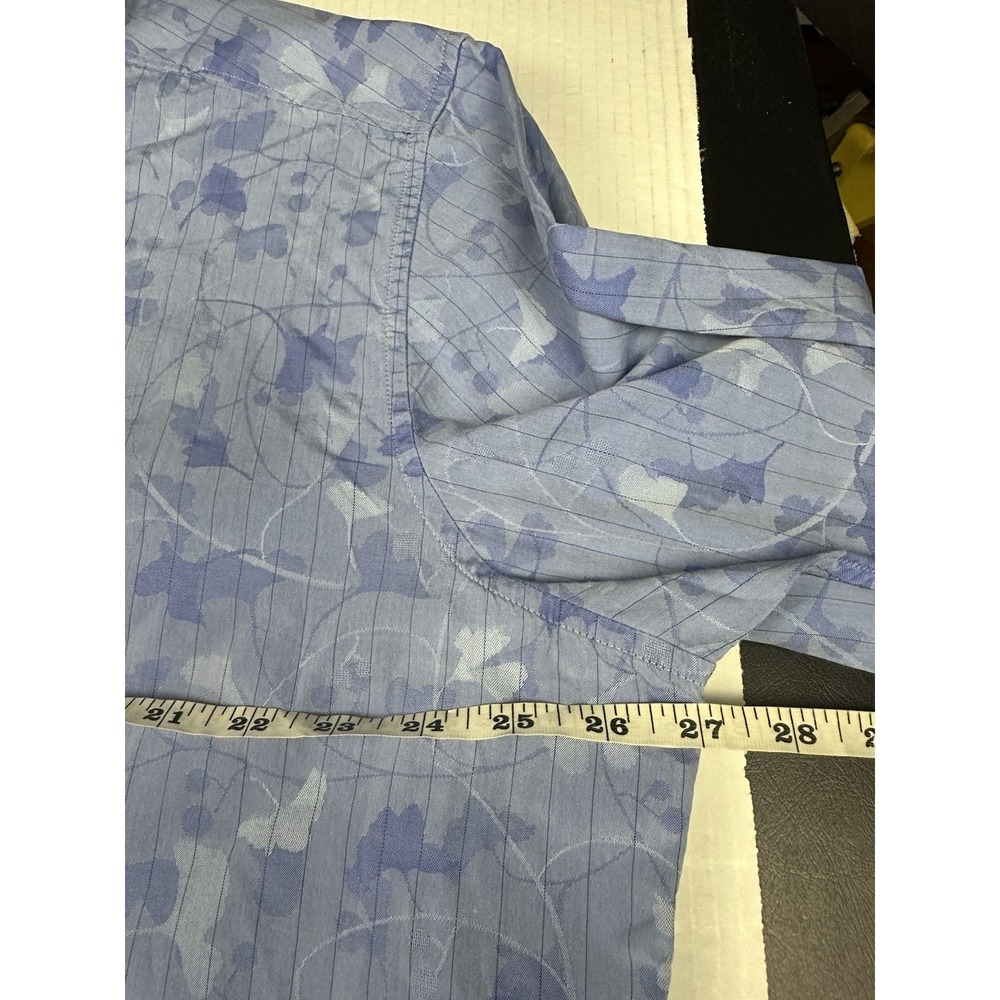 Robert Graham Shirt Mens 3XL Blue Patterned Monogramed Flip Cuffs Classic Fit - Picture 7 of 8